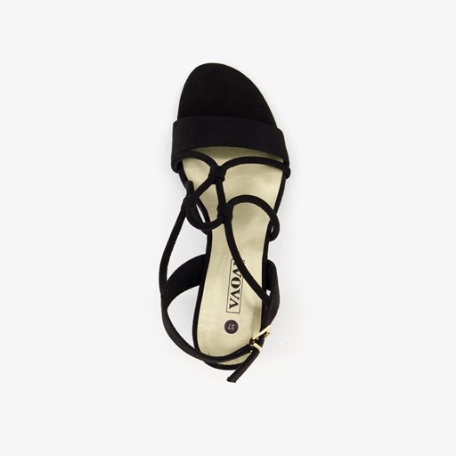 Dames sandalen met hak zwart