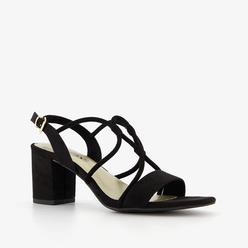 Dames sandalen met hak zwart