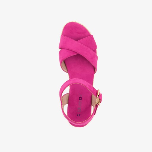 Espadrilles met sleehak fuchsia roze
