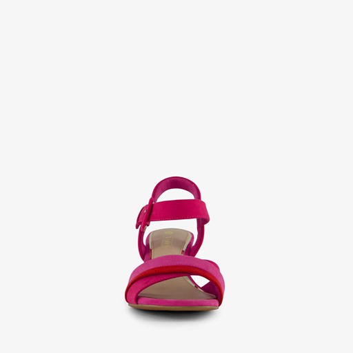 Dames sandalen met hak roze rood
