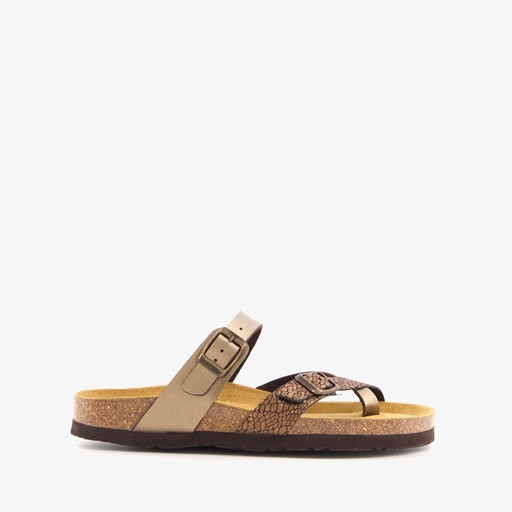 Dames bio slippers croco brons