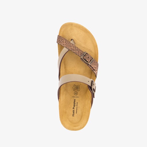 Dames bio slippers croco brons