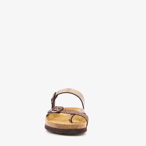 Dames bio slippers croco brons