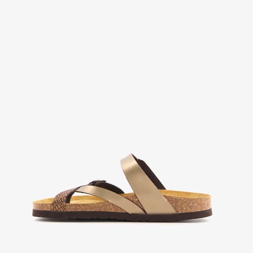 Dames bio slippers croco brons