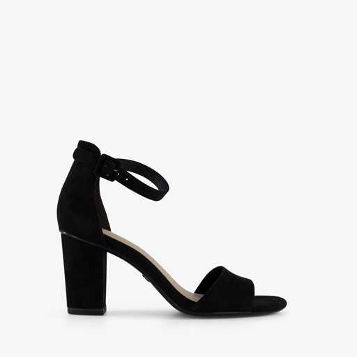 Dames sandalen met hak zwart