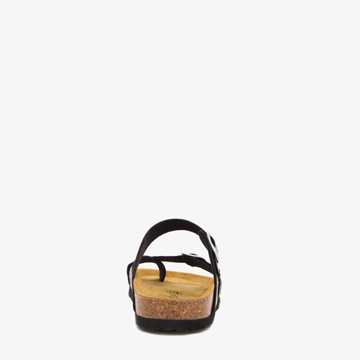Dames bio slippers croco zwart