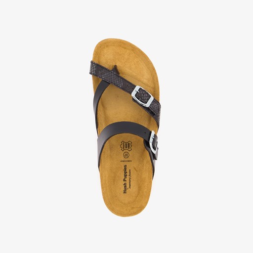 Dames bio slippers croco zwart