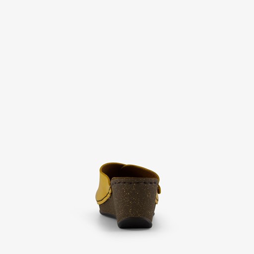 Leren dames sandalen geel