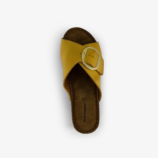 Leren dames sandalen geel