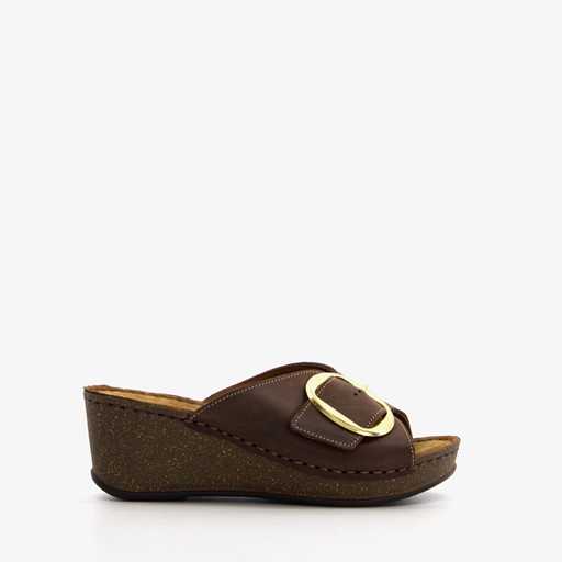 Leren dames sandalen bruin