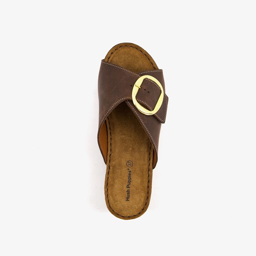 Leren dames sandalen bruin