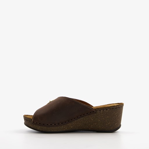 Leren dames sandalen bruin