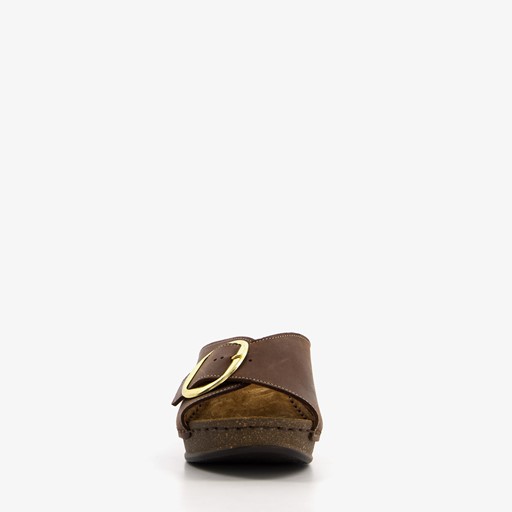 Leren dames sandalen bruin