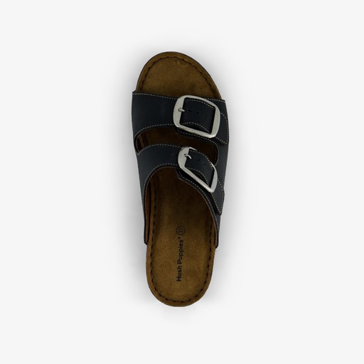 Leren dames sandalen zwart