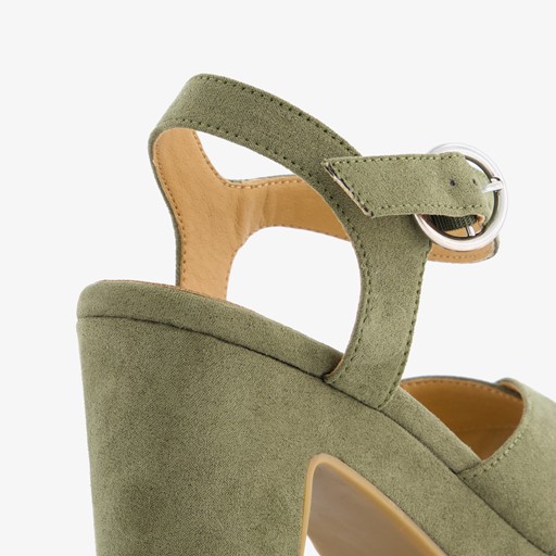 Dames sandalen met hak groen