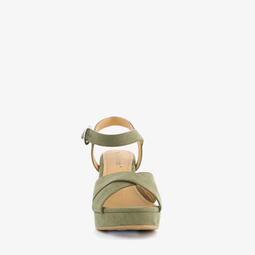 Dames sandalen met hak groen