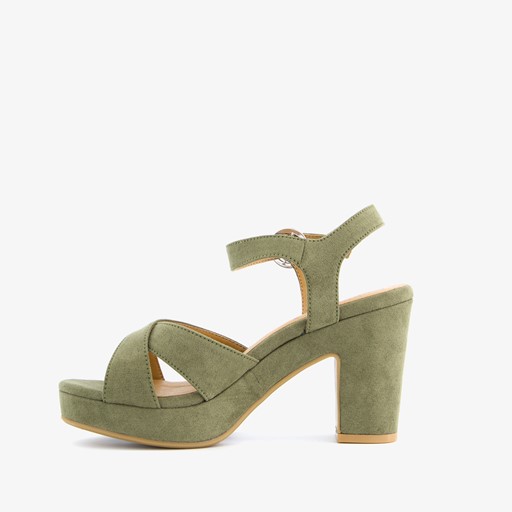 Dames sandalen met hak groen