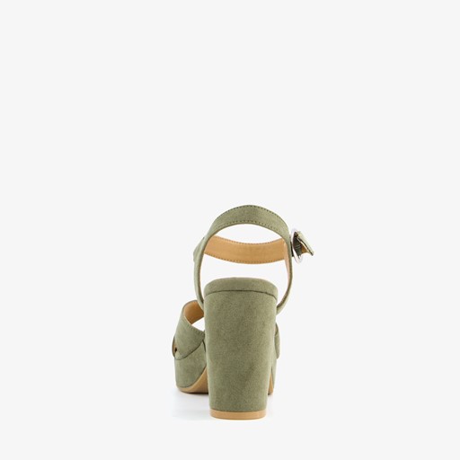 Dames sandalen met hak groen