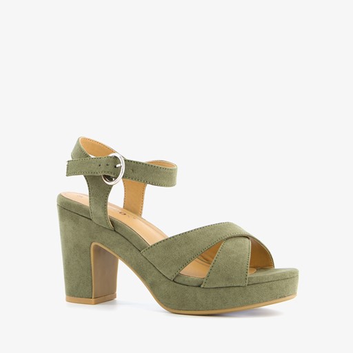 Dames sandalen met hak groen