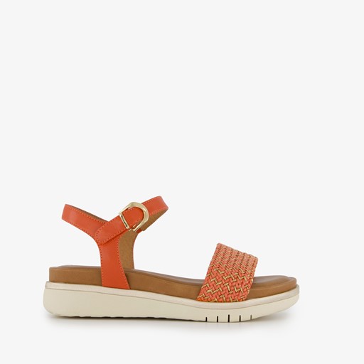 Dames sandalen oranje goud