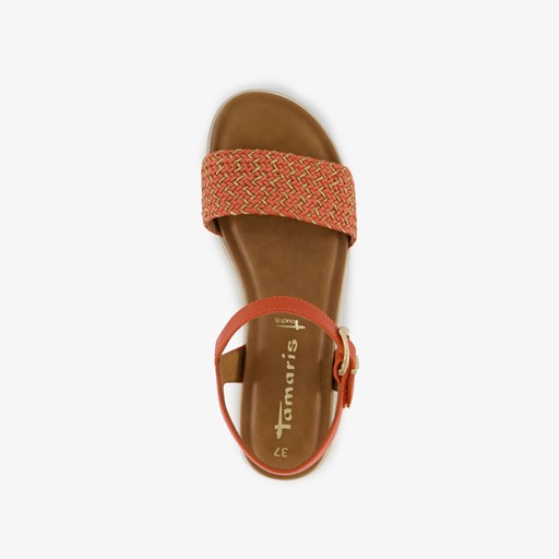 Dames sandalen oranje goud