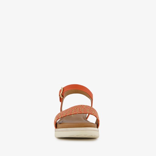 Dames sandalen oranje goud