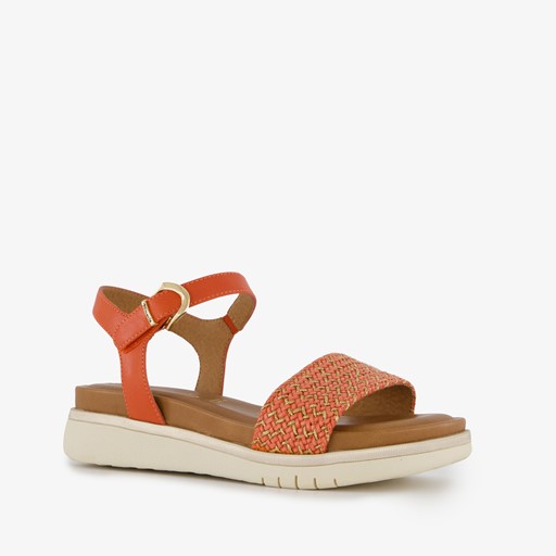 Dames sandalen oranje goud