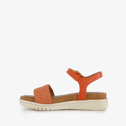 Dames sandalen oranje goud