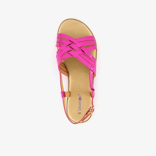 Metallic dames sandalen fuchsia roze