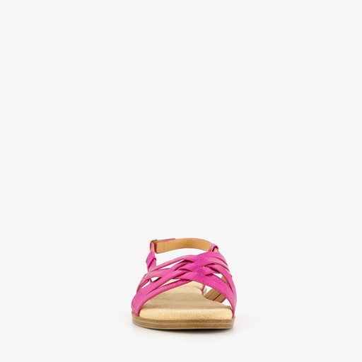 Metallic dames sandalen fuchsia roze