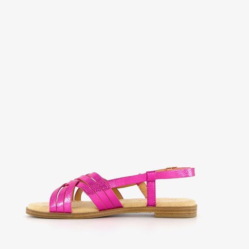 Metallic dames sandalen fuchsia roze