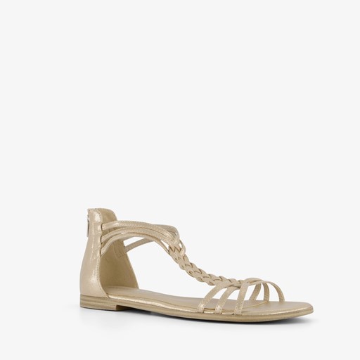 Dames sandalen champagne goud