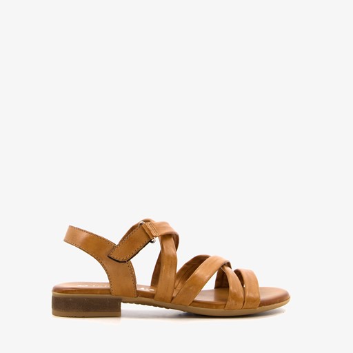Leren dames sandalen bruin