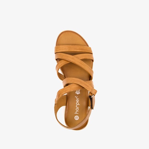 Leren dames sandalen bruin