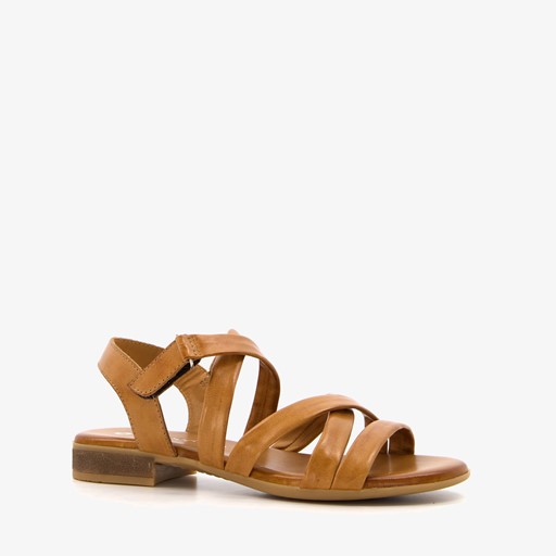 Leren dames sandalen bruin