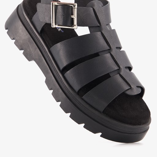 Dames vissers sandalen zwart