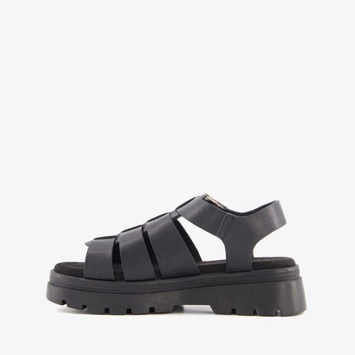 Dames vissers sandalen zwart
