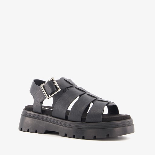 Dames vissers sandalen zwart