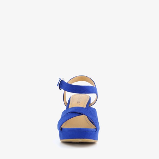 Dames sandalen met hak kobalt blauw