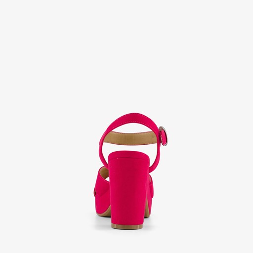 Dames sandalen met hak fuchsia roze