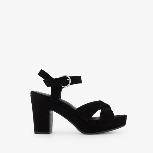 Dames sandalen met hak zwart