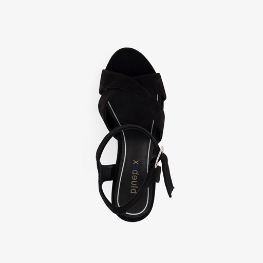 Dames sandalen met hak zwart