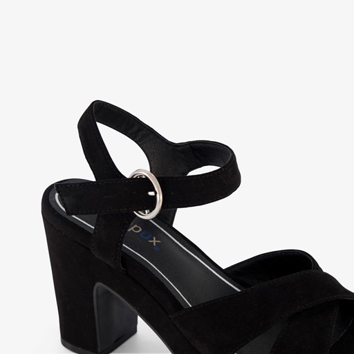 Dames sandalen met hak zwart