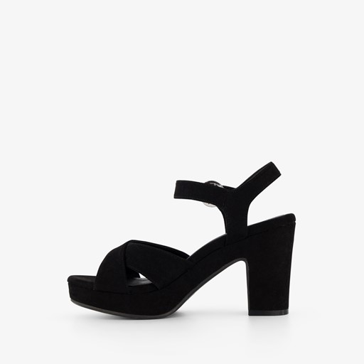 Dames sandalen met hak zwart