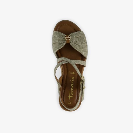 Dames sandalen met sleehak beige