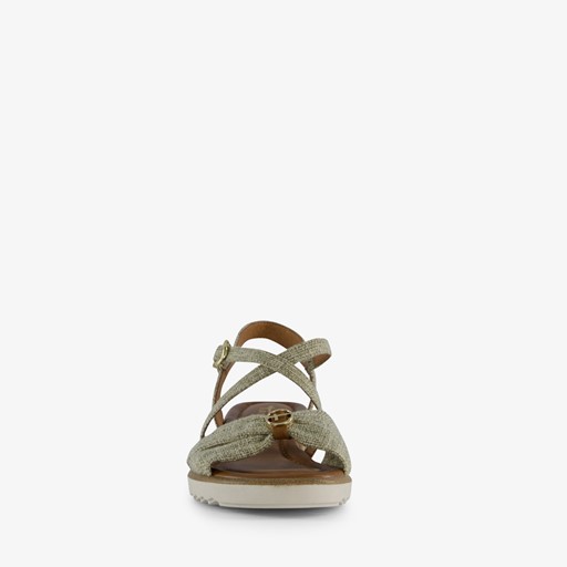 Dames sandalen met sleehak beige