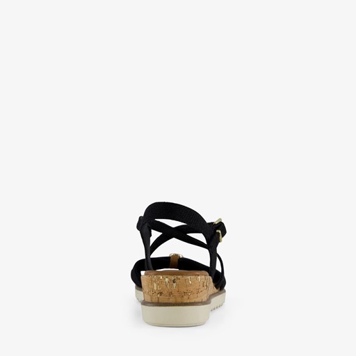 Dames sandalen met sleehak zwart