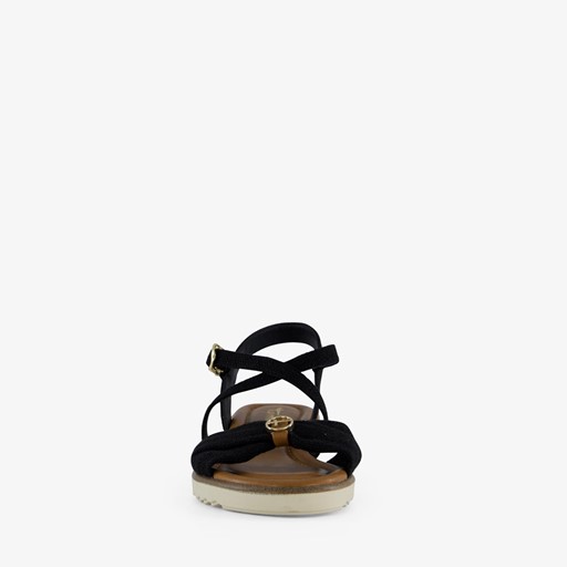 Dames sandalen met sleehak zwart