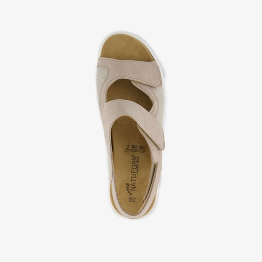 Leren dames sandalen beige