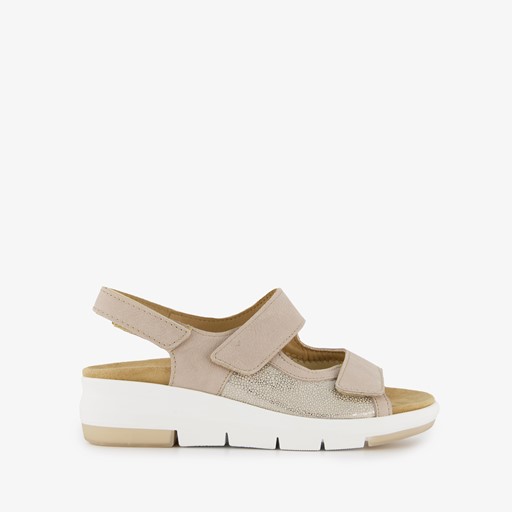 Leren dames sandalen beige